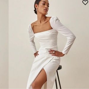 Reformation White Isaac Midi dress Size 6